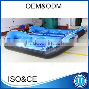 Whitewater Rafting Boats Blue Inflatable Raft With Bottom Reinforcements thumbnail-1