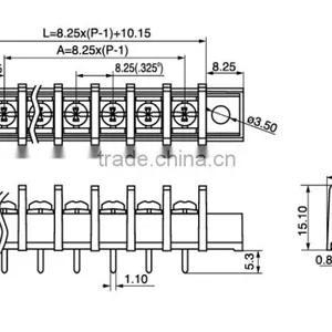 UTL Hot 8.255mm Pitch Black Single Row Brass PCB Screw Terminal Block 20A 300V thumbnail-4