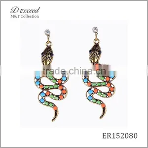 2016 Hot New Designs Vintage Jewellery Earrings Bohemian Style Snake Gold Plating Drop Earrings thumbnail-1
