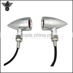 Classic Bullet LED Chrome Motorcycle Turn Signal Light Custom thumbnail-4