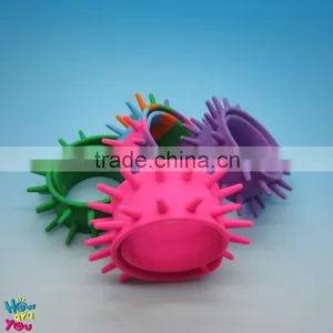 SPIKY Wide Bands Silicone Kid Slap Bracelet Wristband Bangle thumbnail-1