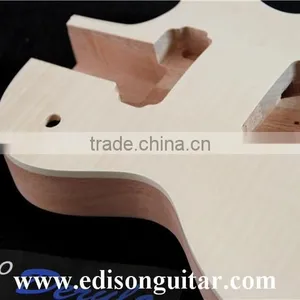 DIY Electric Guitar Kits With Hardware Solid Mahagany Body Tiger Maple Top MX-002 thumbnail-6