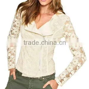 White Cotton Lace Jacket Comfortable Fashion Style New Lace Jacket thumbnail-1