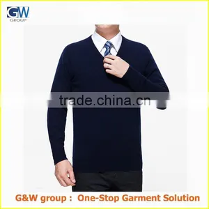 Wholesale Quality Fashion Designer Men V-neck Wool Sweater thumbnail-1