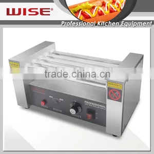 WISE Commercial 5 Rolls Electric Hot Dog Roller Grill With Sneeze Guard thumbnail-1