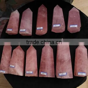 Bulk of Natural Rock Polished Rose Quartz Stone Crystal Tower thumbnail-2