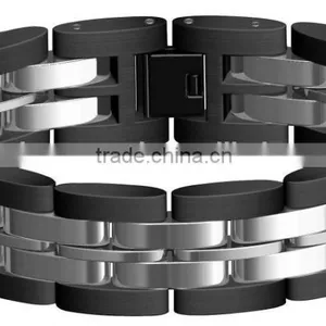 10 mm Wide Blue 316L Stainless Steel Bracelet for Men Most Popular Products Bracelet thumbnail-5