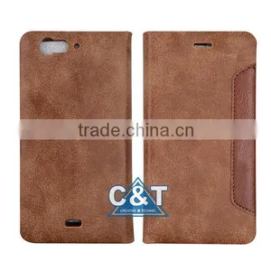 C&T Brown Wallet Leather Flip Case for Lava Pixel v1 thumbnail-5