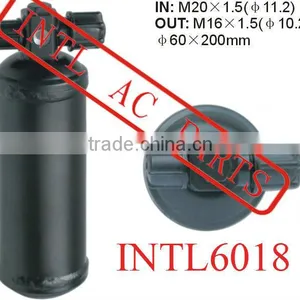 Air Conditioning ac Receiver Drier A/c Receiver Dryer / Accumulator IN: M20x1.5 OUT: M16x1.5 60x200mm Filter Drier thumbnail-1