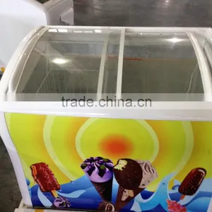 Sliding Curved Top Glass Door Chest Freezer thumbnail-2