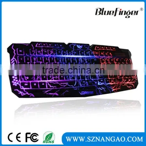 USB Wired Russian English Layout Backlit Computer Gaming Keyboard thumbnail-1