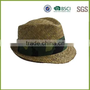 Yellowish Brown Straw Hat Blank Crochet Straw Hat thumbnail-3