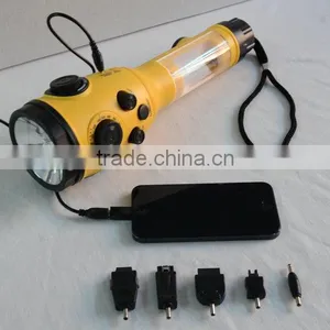 Hand Crank Flashlgiht Portable Torch Rechargeable Radio thumbnail-1