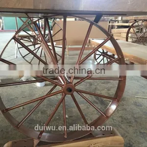New Design Restaurant Wooden Set Ornamental Iron Industrial Table thumbnail-4