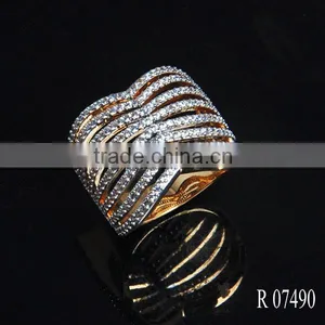 Brass Metal Finger Ring AAA Clear Zircon Silver Ring Designs for Girl thumbnail-6