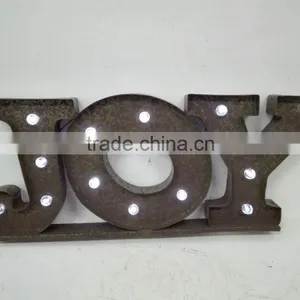 Christmas Decorative Vintage Metal Letter JOY LED Marquee Letter thumbnail-1