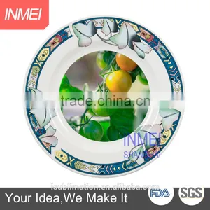 High Quality 8" Rim Plate With Design-lotus Leaf, Sublimation, Dinner Plates thumbnail-1