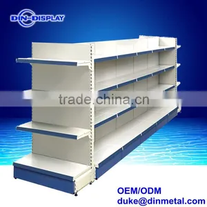 Supermarket Gondola Double Sided Slatwall Metal Shelving thumbnail-1