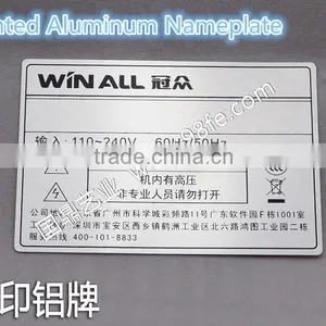 Custom Design Printed Metal Logo , Aluminum Nameplate thumbnail-2