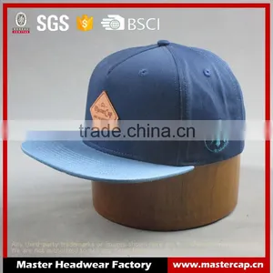 Custom High Quality 6- Panel Snapback Hat With PU Badge thumbnail-1