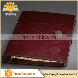 High Quality 6-Ring Binder Leather Notebook With Elastic Band thumbnail-1
