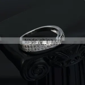 Hot Selling Unisex Whitegold Plated Ring Stud w/ Precious Stone for Engagement thumbnail-4