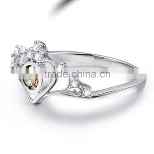 Sterling Silver Wedding Diamond Star Charm Ring for Girls thumbnail-4