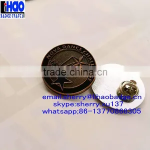 2016 Soft Enamel Metal Lapel Pin Badge,copper Plated Sandblasted Lapel Pin thumbnail-1