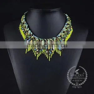 High Quality Colorful Resin Chunky Statement Necklace Tin Alloy Fashion Women Pendant Necklace 6390117 thumbnail-1