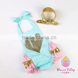 Wholesale Baby Romper With Pom Pom Trim,girl Romper for Baby thumbnail-5
