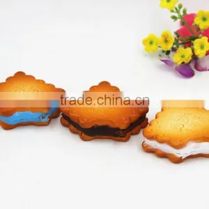 PU Cream One Bite Biscuits Miniature Fake Food For Dolls and Dollhouse Purse Keychains Decor-Yiwu Sanqi Crafts Factory thumbnail-4