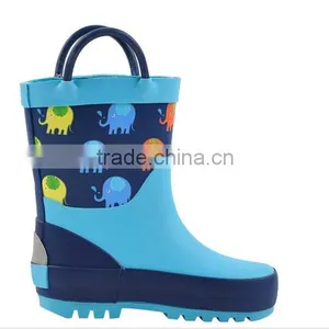 Kids Elephant Printed Rubber Rain Boots thumbnail-2