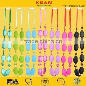 Kean Stylish Food Grade Silicone Baby Teething Beaded Necklace thumbnail-5