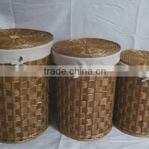 3/set Willow Back Laudary Basket With Lids thumbnail-1