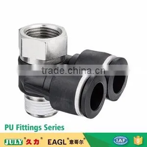 JULY Factory Made PU Plastic Pneumatic Flexible Tube Quick Splice Connectors thumbnail-1
