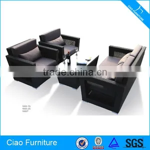 Outdoor Garden Plastic Wicker Sofa Durable Synthetic Rattan Furniture thumbnail-1