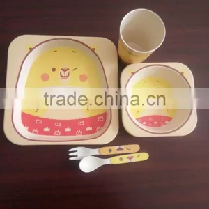 Eco and Cute Bamboo Fiber Kids Tableware Set thumbnail-1