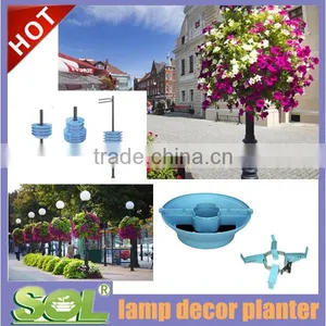 Pots Garden Hanging Flower Pot Vertical Garden Materials Lamp Post Planter thumbnail-1