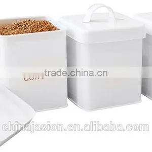 Airtight Retro Enamel Steel Bread Bin Biscuit Tin Tea/Coffee/Sugar Canisters Set of 5 thumbnail-6