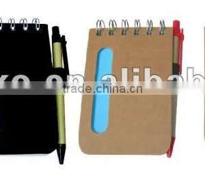 Good Looking Natural ECO Friendly Recycled Paper Note Book With Pen thumbnail-1