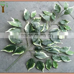Artificial Variegated Ficus Branch White Edge Ficus Leaf Export Sale thumbnail-1
