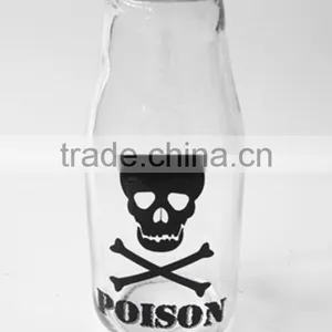 Decal Wholesale 1 Liter 250ml Milk Glass Bottles With Black Screw Caps thumbnail-3