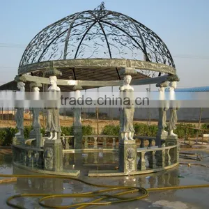 Outdoor Garden Decoration Lady Stone Carving Marble Gazebo With Column thumbnail-1