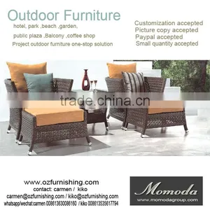 9137 Hotel High Back Wing Chair With Stool Cafe Shop Bar Chair Table Garden Patio Leisure Furniture Set thumbnail-1
