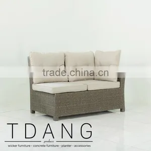 Salinas Wicker Left Hand Sofa 2 Seats - Weather Resistant Outdoor Wicker Sofa Corner thumbnail-1