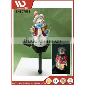 Wholesale Decoration Snowman Solar Stake Light Resin Christmas Ornaments Wholesale thumbnail-2