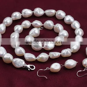 6-7 mm Baroque Freshwater Pearl Earring and Necklace Sets thumbnail-4
