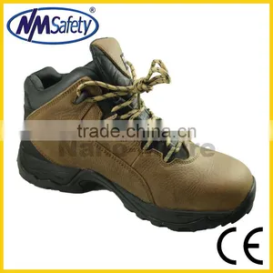 NMSAFETY Rubber Cement Sole Safety Shoes With Steel Toe Cap Brown Color Crazy Horse Leather High Quality thumbnail-1