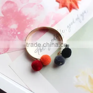 Colorful Pom Pom Gold Cuff Bangle Bohemian Pompon Cuff Bangle thumbnail-3