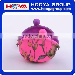 BG48516 Trendy Personalized Flower Printed Silicone Coin Purse Clasp Wallet thumbnail-2